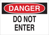 Brady B-120 Fiberglass Reinforced Polyester Rectangle White Restricted Area / No Trespassing Sign - 14 in Width x 10 in Height - TEXT: DANGER DO NOT ENTER - 122714 - 754473-71671 - R. S. Hughes Company, Inc.