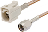 SMA Male to White FAKRA Jack Cable 12 Inch Length Using RG316 Coax - PE39348B-12 - Pasternack