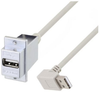 USB A Female Panel Mount to Type A Male 90 Degree Down 36