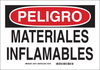 Brady B-401 Polystyrene Rectangle White Chemical, Biohazard, Hazardous & Flammable Material Sign - 10 in Width x 7 in Height - Language Spanish - TEXT: PELIGRO MATERIALES INFLAMABLES - 38772 - 754473-38772 - R. S. Hughes Company, Inc.