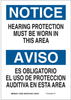 Brady B-555 Aluminum Rectangle White Personal Protection Equipment (PPE) Sign - 10 in Width x 14 in Height - Language English / Spanish - 125034 - 754473-72653 - R. S. Hughes Company, Inc.