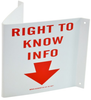 Brady B-493 Polystyrene Rectangle White Right To Know Sign - 14.5 in Width x 8 in Height - TEXT: RIGHT TO KNOW INFO - 45377 - 754476-45377 - R. S. Hughes Company, Inc.