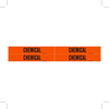 Brady B-946 Black on Orange Vinyl Self-Adhesive Pipe Marker - 1 1/8 in Height - 3/4 in Character Height - 7 in Length - Printed Msg = CHEMICAL - 7341-4 - 754473-66980 - R. S. Hughes Company, Inc.