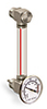 Nylon Liquid Level Gage with Dial Thermometer, 5” Centerline, 1/2