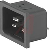 Inlet; Snap-In; 250 VAC; 16 A; gt 10 Megohms @ 500 VDC; 2 kV @ 50 Hz; Black - 70080179 - Allied Electronics, Inc.
