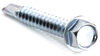 #10 x 1" Hex Washer Head Self Drilling Screw (Tek 3), Zinc -- SD3HWH010010Z - Image