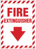 Brady Prinzing B-347 Rectangle White Fire Equipment Sign - 10 in Width x 14 in Height - Glow in the Dark - TEXT: FIRE EXTINGUISHER - SP410G - 754473-46940 - R. S. Hughes Company, Inc.