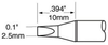 OKi SFP-CH25, 30° Chisel Cartridge 2.5 mm x 10 mm - SFP-CH25 - Ellsworth Adhesives
