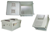 18x16x08 Fiberglass Reinf Polyester FRP Weatherproof Outdoor IP24 NEMA 3R Enclosure, Terminal Block Drilled Mount 12 VDC Vented Lid Gray - TEF181608-50V - Transtector Systems, Inc.