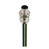 M12 Power Receptacle Connector: Male, front mount (positionable), 4-pin(3+PE), S-coded, shielded, silver housing, 600 V AC/DC, 16 A - RSP6S 4S-033 - Belden Inc.