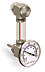 Nylon Liquid Level Gage with Dial Thermometer, 3” Centerline, Back Mount 1/2”-20 with Nuts - B3642-20300BB1W - Oil-Rite Corp.