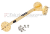 10 dB WR-10 Waveguide Broadwall Coupler with UG-387/U-Mod Round Cover Flange and E-Plane Coupled Port from 75 GHz to 110 GHz in Brass Copper -- SMW10EC001-10 - Image