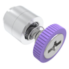 Captive Screw, M4 X 0.7, Flare-in, Phillips/Slot Combination, Knurled Purple Knob - 52-49-21-4-012 - Southco