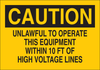 Brady B-555 Aluminum Rectangle Yellow Machine & Equipment Sign - 14 in Width x 10 in Height - 43096 - 754476-43096 - R. S. Hughes Company, Inc.