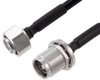Low PIM 4.3-10 Male to 4.3-10 Female Bulkhead Cable 1/4 inch Superflexible Coax in 36 Inch - FMCA2240-36 - Fairview Microwave Inc.