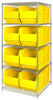 Open Wire Shelving, 5Shelves, 8Bins, Yel; Shelving Unit Type Quantum Storage - 44AC8177 - Newark, An Avnet Company