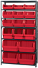 Open Shelving, 7Shelves, 16Bins, Red; Shelving Unit Type Quantum Storage - 44AC5670 - Newark, An Avnet Company