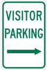 Brady B-302 Polyester Rectangle White Parking Restriction, Permission & Information Sign - 12 in Width x 18 in Height - Laminated - TEXT: VISITOR PARKING - 124373 - 754473-80608 - R. S. Hughes Company, Inc.