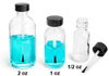 Glass Laboratory Bottles, Rounds with Black Brush Caps - 4000-58 - SKS Science Products