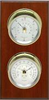 2 Instrument Weather Station - Catalina 2S, Brass cases, Silver dials, Mahogany panel -  - Maximum Weather Instruments