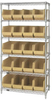 Wire Shelving, 6Shelves, 20Bins, Ivory; Shelving Unit Type Quantum Storage - 44AC8202 - Newark, An Avnet Company