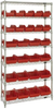 Open Wire Shelving, 7Shelves, 26Bin, Red; Shelving Unit Type Quantum Storage - 44AC8610 - Newark, An Avnet Company