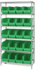 Open Wire Shelving, 6Shelves, 20Bin, Grn; Shelving Unit Type Quantum Storage - 44AC8201 - Newark, An Avnet Company