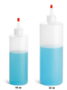 Natural HDPE Cylinder Bottles w/ Red Tip Yorker Caps - 0056-12 - SKS Science Products