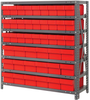Open Shelving, 7Shelves, 45Bins, Red; Shelving Unit Type Quantum Storage - 44AC8949 - Newark, An Avnet Company