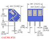 Modular Terminal Block, 45º, 3 Position - 8721 - Keystone Electronics Corp.