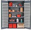 Bin Cabinet, Steel, 84Bins, Clear, 400Lb; No. Of Bins Quantum Storage - 42AC5927 - Newark, An Avnet Company