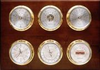 6 Instrument Weather Station - Weathermaster, Brass cases, Silver dials, Mahogany panel -  - Maximum Weather Instruments