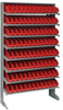 Sloped Rack, 8Shelves, 96Bins, Red; Shelving Unit Type Quantum Storage - 44AC6481 - Newark, An Avnet Company