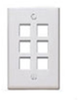 MILESTEK KEYSTONE 6 PORT WALL PLATE WHITE - 60-10506 - MilesTek Corporation