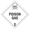 Brady B-101 Polycoated Tagstock Square White Truck Placards Sign - 10 3/4 in Width x 10 3/4 in Height - TEXT: POISON GAS 2 - 60428 - 754476-60428 - R. S. Hughes Company, Inc.
