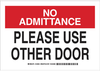 Admittance Sign - 124805 - Brady Corporation