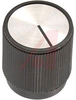Knob; ABS; Round Skirted with Indicator; Black; 1/4 in.; 0.900 in.; Gloss - 70206992 - Allied Electronics, Inc.