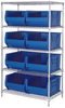 Open Wire Shelving, 5Shelves, 8Bin, Blue; Shelving Unit Type Quantum Storage - 44AC8169 - Newark, An Avnet Company
