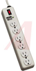 Surge Protector; 6; 15 A; lt 1 ns; 6 ft.; UL Listed; 15 A; 120 VAC; Metal; SJT - 70200235 - Allied Electronics, Inc.