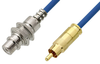 75 Ohm RCA Male to 75 Ohm RCA Female Bulkhead Cable 48 Inch Length Using 75 Ohm PE-B159-BL Blue Coax - PE38135/BL-48 - Pasternack