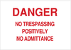 Admittance Sign - 40780 - Brady Corporation