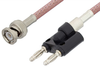 BNC Male to Banana Plug Cable 48 Inch Length Using RG142 Coax -- PE33440-48