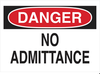 Admittance Sign - 40680 - Brady Corporation