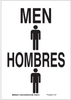 Brady B-401 Polystyrene Rectangle White Restroom Sign - 10 in Width x 14 in Height - Language Spanish - TEXT: CABALLEROS - 38995 - 754476-38995 - R. S. Hughes Company, Inc.