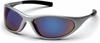 Pyramex Zone 2 Safety Glasses with Silver Frame and Blue - SS3375E - Safety Glasses USA