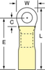 3M Scotchlok Yellow Brazed Ring Terminal MH10-10RK - 1.1 in Length - 0.38 in Wide - 0.145 in Inside Diameter - #10 Stud - 054007-06306 - R. S. Hughes Company, Inc.
