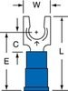 3M Scotchlok Blue Locking Brazed Vinyl Brazed Fork & Spade Terminal MV14-10FLK - 0.88 in Length - 0.32 in Fork Width - #10 Stud - 054007-13923 - R. S. Hughes Company, Inc.