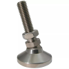 Metal Swivel Base Stud Mount Leveling Foot: Threaded Stud Mount, M10 x 1.5 Threads, 32.0 mm Base Diameter -- MLPSS-15 - Image