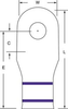 3M Scotchlok Purple Copper Terminal Lug MC4/0-38RX - 2.29 in Length - 0.56 in Inside Diameter - One Hole - 3/8 in Stud - 054007-09201 - R. S. Hughes Company, Inc.