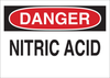 Brady B-401 Polystyrene Rectangle White Chemical, Biohazard, Hazardous & Flammable Material Sign - 14 in Width x 10 in Height - TEXT: DANGER NITRIC ACID - 22330 - 754476-22330 - R. S. Hughes Company, Inc.